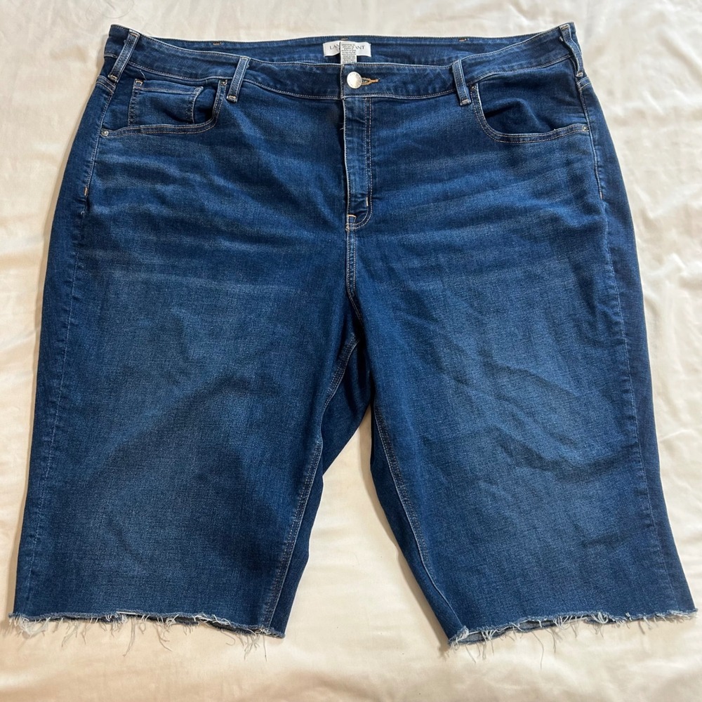 Lane Bryant High-Rise Essential Stretch Straight Crop Jeans Blue Denim‎ Size 28